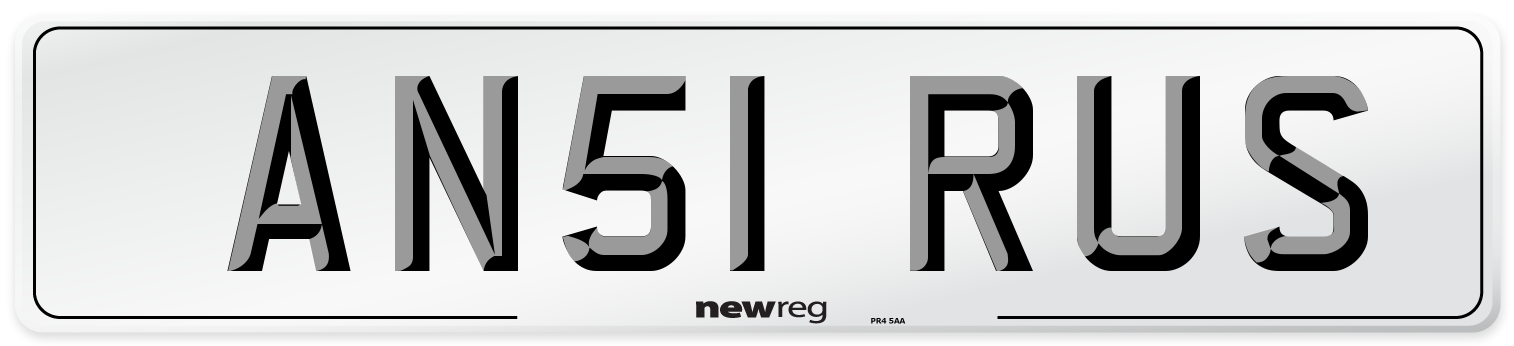 AN51 RUS Number Plate from New Reg